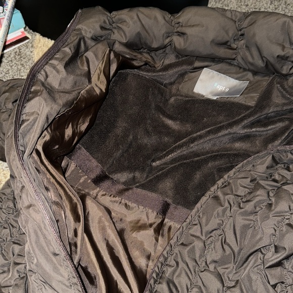 Apt 9 down-filled brown puffer coat w/removeable fur-lined hood (L) EUC! - Picture 12 of 13
